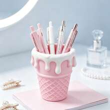 Creative Ice Cream Waffle Pen Holder Cute Cream Drip Desktop Storage Bucket Student Office Pencil Cup - View 11