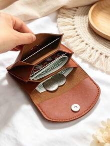Candy Color Flip Coin Purse, Student Wallet, Short Solid Color Card Holder, Premium Compact Minimalist Coin Purse - Multicolor - View 2