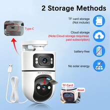 szsinocam Kamera Keamanan WiFi 2.4G Lensa Ganda 1080P, Deteksi Manusia & Hewan Peliharaan AI, Penglihatan Malam Berwarna Penuh, Audio Dua Arah, Peringatan Gerak, IP66, Untuk Rumah, Halaman, Dalam Ruangan, dan Luar Ruangan - Putih - View 8