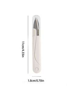 1/3/5pcs U-Shaped Household Small Scissors With Protective Cap - Stainless Steel Handmade & DIY Mini Sewing Scissors, Multi-Function Fabric And Yarn Trimming Tool, Essential Tailoring Craft Scissors - White - View 9