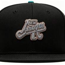 New Era 9FIFTY Adjustable Flat Brim Baseball Cap, Unisex Fashion Hat, 71619 - Black - View 5