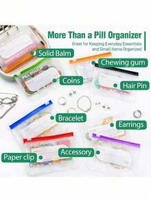 صندوق تخزين الأدوية مطبوع عليه كلمات "Medicine Bag" وزجاجة الأدوية، صندوق تخزين الأدوية لمدة 7 أيام، حقيبة تخزين الأدوية مع 7 حجرات ملونة - متعدد الألوان - مشاهدة 9