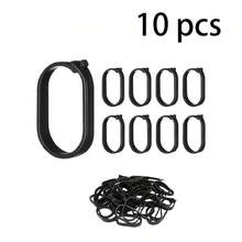 Black Sunshade Curtain Hooks, O-Shaped Closed Design Black Plastic Shower Curtain Rings, Curtain Hanging Rings, Non-Detachable Press-Lock Thickened Reinforced Hanging Rings - Multicolor - View 9