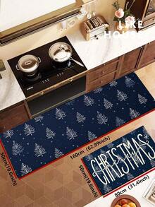 1/2pcs Christmas Floor Mat, Vintage Diatomaceous Earth Mat, Christmas Tree Design, Super Absorbent, Non-Slip, Perfect For Bathroom, Kitchen And Dining Room, Quick Drying, Ideal Gift For Home Decor And Bathroom Mat - Multicolor - View 13