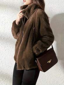 Women Coats - Brown - View 3
