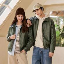 Whitmere Men's Jacket, Urban Casual Classic Grunge, Leather, Relaxed Fit, Autumn Winter - Green - View 3