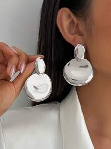 1 Pair Fashion Exaggerated Large Geometric Round Earrings, Women's Accessories - Type B - View 2