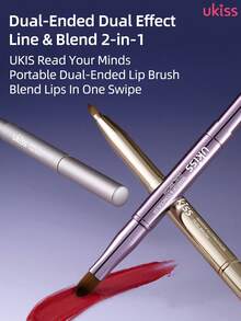 ukiss Portable Dual-Ended Lip Brush: Precise Lip Lining + Filling & Blending, Soft Lip Color Application, Soft Bristles, Multi-Use For Eyeshadow/Concealer/Contour - Bright Pink - View 5