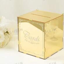 1pc Acrylic Wedding Card Box With Mirror Design - Perfect For Wedding, Anniversary, Etc. Greeting Card Box, Best Gift, Wedding Decor, Home Decor, Room Decor Party Gift - 1PC - View 5