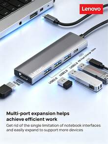Lenovo S705 Type-C Docking Station To HDMI Cable, Aluminum Alloy Shell For Fast Heat Dissipation, Efficient Office Use, 4K 30Hz Screen Mirroring, PD 100W Fast Charging, Compatible With Desktop And Laptop - View 1