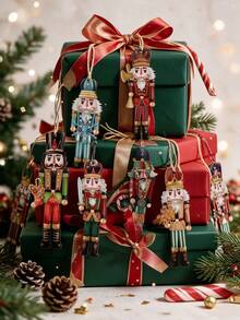12pcs/24pcs Nutcracker Wooden Gift Tag, Christmas Table Place Card Decor, DIY Advent Calendar Ornament, Christmas Wall Collage Decoration, Nutcracker Bookmark Craft - Multicolor - View 4
