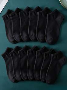 3/10 pares de calcetines náuticos casuales de algodón sólido para uso diario - Blanco - Ver 8