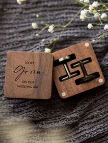 Custom Cufflinks - Engraved Box Optional, Personalized Wedding Day Cuff Links For Groom Grooms Men Gift, Anniversary Gift For Husband,Wedding Gift - Multicolor - View 10