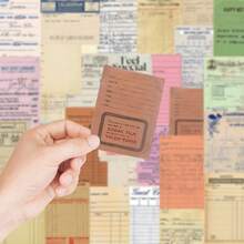 50pcs Vintage Bill Stickers For Decorating Planner, Diary, Scrapbook, Notebook, Luggage, Guitar, Skateboard, Manual, Tablet, Water Bottle, Phone - Vintage Bill - View 2
