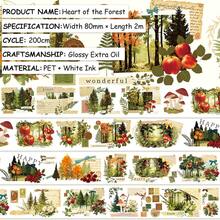 8cm*2m/Roll Forest PET Tape Floral Scenery Tape Decorative Tape For Sticker Scrapbooking Journal Loop200cm - PET Tape - View 15