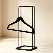 Premium Flocked Hanger, Non-Slip Thin Flocked Felt Hanger, Sturdy Durable Heavy Duty Coat & Suit Hanger, Closet Storage Organizer 1pc - Black - View 6