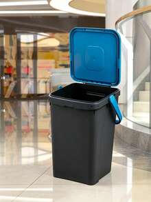 Large Capacity Hand Carry Trash Bin With Flip Lid, Odor Resistant Thick Plastic, Waste Container For Kitchen Bathroom Yard Home Use - Multicolor - View 6