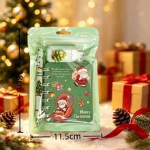 3pcs/Set Christmas Cartoon Stationery Set, Mini Spiral Notebook, Neutral Pen, Correction Tape, Christmas Eve Student Small Gift - Multicolor - View 5