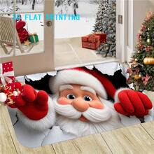 1PC Santa Claus-Themed Welcome Mat. | Suitable For: Area Rugs, Room Decor, Floor Mats, Bedroom Rugs, Kitchen Mats, Home Decor, Doormats, Bathroom Mats, And Holiday Home Decor. An Ideal Christmas Gift. Christmas Decor, Winter Decor. - A - View 6