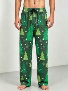 Men's Casual Comfortable Christmas Tree Print Pajama Pants, Cozy Loungewear Bottoms - Multicolor - View 4