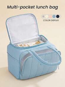 Dopamine Color Insulated Lunch Bag, Suitable For Students/Teachers/Office Workers, 6L Cute Soft Large Capacity, Suitable For Picnic, Outdoor, Waterproof Portable Reusable Lunch Tote Bag, Suitable For School & Office, Keep Food Fresh And Delicious, Bento Box, Back To School Essential - Multicolor - View 13