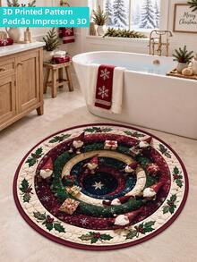DAJIANG 1pc 3D Visual Christmas Rug, Kitchen Rug Runner, Suitable For Bathroom, Kitchen, Outdoor, Indoor, Hallway, Bedroom, Living Room, Bedside, Machine Washable Easy To Clean Entryway Mat, Non-Slip Bottom Bedroom Decor Carpet - Multicolor - View 8