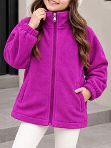 Young Girls Sweatshirts - Hot Pink - View 2