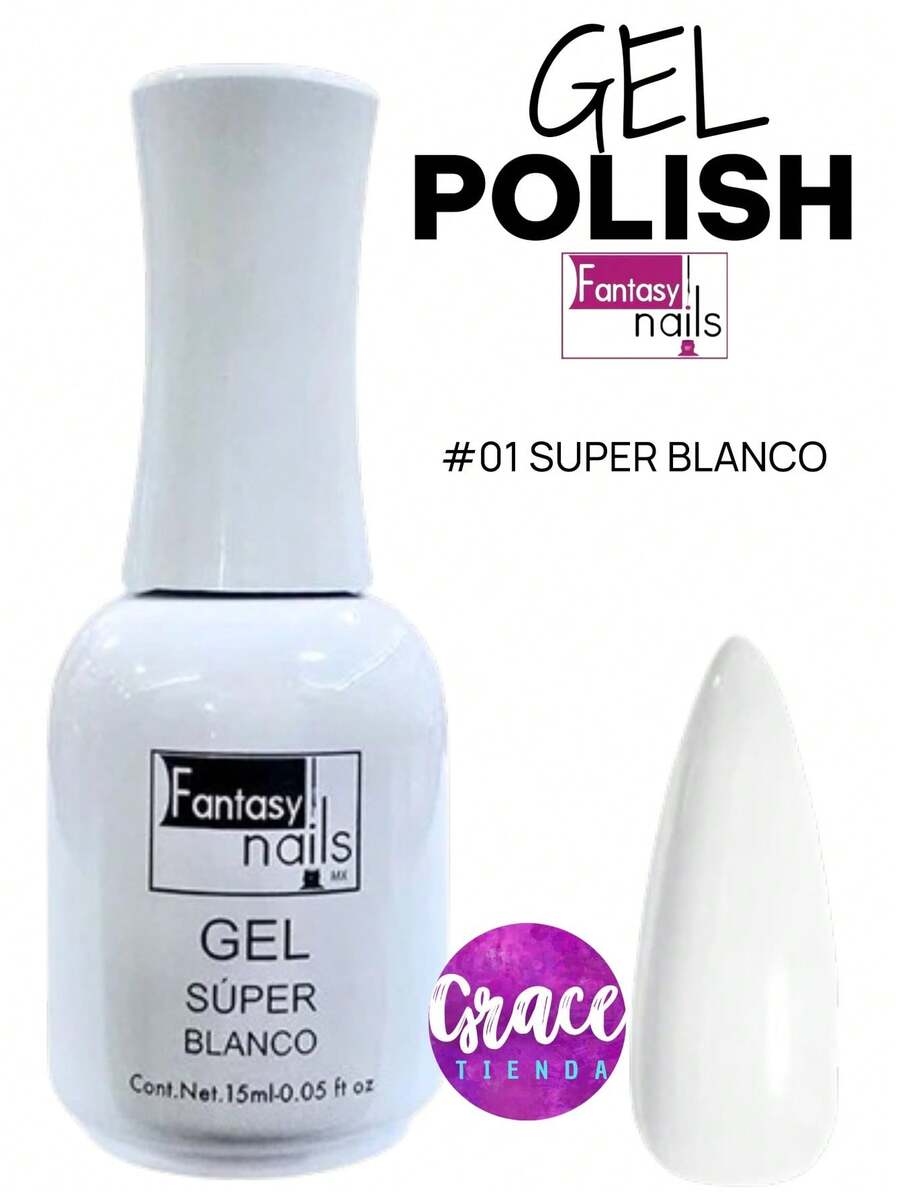 15ml Semi-Permanent Gel Polish 3 Steps Fantasy Nails - White - View 1