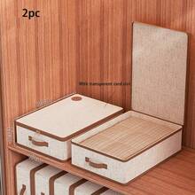 Fabric Clothing & Bedding Storage Box, Large Opening Storage Bin, Vertical Side Placement Space-Saving, Reinforced Handle Stackable Organizer, Closet Quilt Blanket Clothes Storage Box, Household Lidded Dust-Proof Storage Bin, Closet Clothes & Bedding Organizer Storage Box, Foldable Storage - Multicolor - View 7