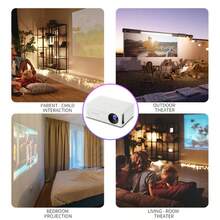 M200 Mini Projector, 50 ANSI Lumens Wired Screen Mirroring Model, Native 240P Supports 1080P Video Playback, Christmas Happy Gift Home Theater, Compatible With HD, USB, AV, Laptop - Porcelain White - 1080P HD Version - View 4