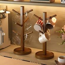 2pcs Vintage 6-Hook Cup Rack, Durable Wooden Material, Mug Display Stand, Kitchen Utensil Storage Rack, Entryway Key & Clothing Organizer, Bathroom Towel Rack - Multicolor - View 4