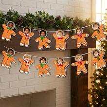 2-Strand DIY Photo Santa Claus Paper Banner Garland, Blank Photo Insert Santa Claus Hollow Hanging Decor Wreath, Christmas Multi-Purpose Wall Hanging Decoration, Suitable For Party, Fireplace And Window Decoration - A - View 11