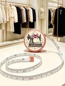 Retractable Soft Measuring Tape, DIY Tool Mini Portable Soft Ruler, Double-Sided Centimeter/Inch Dual Scale, 150cm/60in Length, Printed With Bow And Sewing Machine Pattern, Flexible Soft Tape Suitable For Sewing, Cutting, Handmade DIY, 3D Measurement, Height Measurement, Fitness Studio And Clothing Industry, Home Body Measuring Tape For Tailoring, Sewing, Office, Home Learning, Perfect Gift For Craft Enthusiasts - Multicolor - View 4