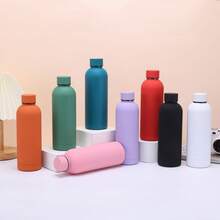 1pc 500ML/750ML/17oz/25oz Highly Attractive Portable Minimalist Large Capacity Stainless Steel Insulated Water Bottle For Girls Students School Sports - Multicolor - View 1