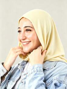 1pc Women Solid Color Balaclava One-Piece Lace Base Layer Headscarf Neck Warmer Elastic Cap Premium Heavy Embroidery Jacquard Lace Instant Hijab Caps Elastic Caps Turban Breathable Comfortable Elastic Wide Brim Sweat-Absorbing Non-Slip Multi-Function Sports Headwrap Cap Inner Lining Scarf, Minimalist Fashion Scarf, Hood And Matching Lace Headscarf, All-In-One, Wear It Easily And Instantly Fashionable For Going Out - Multicolor - View 13