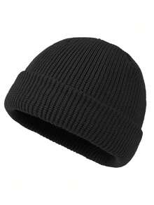 1pc Men's Ribbed Knit Beanie, Cuffed Fisherman Winter Hat, Warm Elastic Skull Cap, Suitable For Outdoor Skiing, Daily Streetwear - Multicolor - View 4