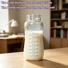 1pc/2pcs Glass Baby Milk Bottle 180ml/280ml 5cm Mouth Diameter High Temperature Sterilizable With Handle And Straw Suitable For Multiple Stages Of Baby Daily Use - Multi-color (Glass Milk Bottle) - View 6