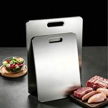 304 Stainless Steel Kitchen Cutting Board, Suitable For Cutting Meat, Fruit And Vegetables, Easy To Clean, Home Cooking - Silver - View 4