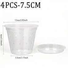 5pcs/4pcs/3pcs Transparent Orchid Pots With Base, 3"/4"/5"/6"/7" Plastic Multi-Size Flower Pots, Modern Plant Growing Pots, Premium Weatherproof Outdoor Rooting & Seedling Cultivation Pots, Includes Gardening Accessories, Suitable For Professional Gardening Tools, Drainage Hole Breathable Slotted Clear Plastic Orchid Planters For Indoor/Outdoor Plants And Orchids - A - View 21