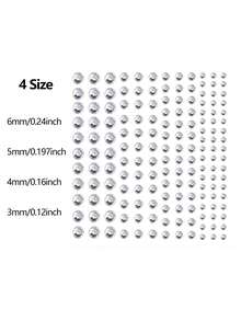 1 Sheet Self Adhesive Rhinestones Face Gem Stickers For Face Eye Body Makeup, Fake Piercings For Halloween Festival DIY Rave Accessories Y2K - Multicolor - View 4