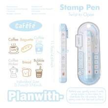 1pc Cute Kawaii Stackable Stamp Pen, Detachable Self-Inking Mini Icon Stamper Marker, Korean Style Scrapbooking Journaling Deco Supplies - Multiple Styles - View 19