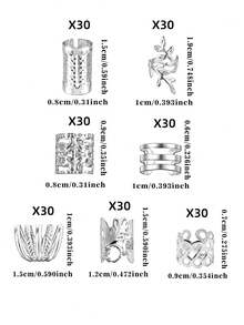 70pcs Hair Beads Hair Rings Alloy Hair Accessories Pendants Suitable For Dreadlocks Braiding Adjustable Metal Braiding Jewelry - Silver - View 8