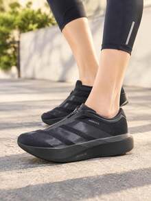 Adidas Women's Adizero Evo SL ZIP W Racing Training Running Shoes With Zipper Upper KI4797 - No. 1 Black/Dark Grey/Metallic Silver - View 3
