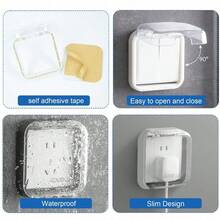 2pcs/1pc Waterproof 86 Type Socket Cover, Wall Socket Cover, Self-Adhesive Switch Cover, Suitable For Bathroom, Kitchen, Bedroom And Outdoor Use - Multicolor - View 6
