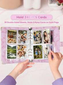 1 Set A5 Photo Album With 25 4-Pocket Photo Pages, 6-Ring Binder, PU Leather Cover, Collection Album Suitable For Home And Office Use, Perfect For Organizing Family Photos - Multicolor - View 7
