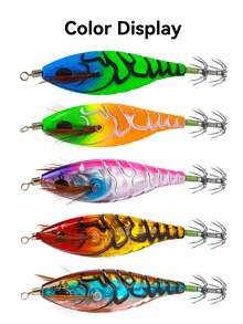 KINGDOM EGI PRO Floating Squid Lure Set 5pcs/Box 55mm 70mm 80mm Squid Lures Artificial Squid Hooks Squid Fishing Lures Saltwater Fishing Squid EGI Glow - Multicolor - View 7