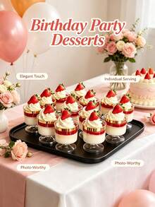 20pcs/10pcs Creative Gold Rim Dessert Cups, Mousse Cups, Parfait Cups, Small Wine Glasses, Party Tableware, Reusable Mini Dessert Cups, Suitable For Various Party Events, Weddings, Grand Openings, Birthdays, Christmas Celebrations, Perfect Choice For Dessert Table Decoration - View 2