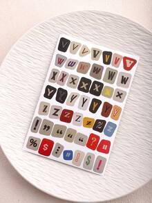 4 Sheets/181 Pcs English Letter Number Symbol Label Stickers Student DIY Planner Diary Scrapbook Collage Material Decorative Stickers English Letter Number Symbol Label Sticker Set, Vintage Scrapbook Stickers, Beautiful Diary Stickers, Diary Scrapbook Supplies Set, Suitable For Scrapbooking - Multicolor - View 12