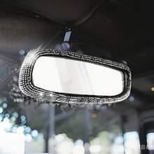 1pc Shiny Car Rearview Mirror Cover, Sparkling Rhinestone Elastic Rearview Mirror Protective Sleeve, Women Girls Car Interior Rearview Mirror Decorative Accessory, Universal Fit - A - View 6