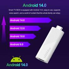 H96 MAX Android 14.0 TV Stick ATV Quad-Core WiFi6 2.4G/5.8Ghz BT5.0 4K AV1 Ultra HD Voice Control Smart Home Player - White - View 5